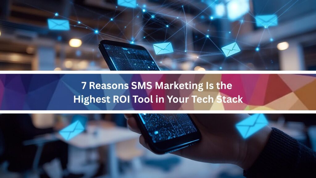 Business man using mobile sms marketing to reach the highest ROI