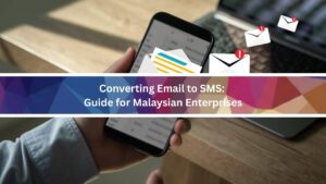 A man using mobile email to send out SMS