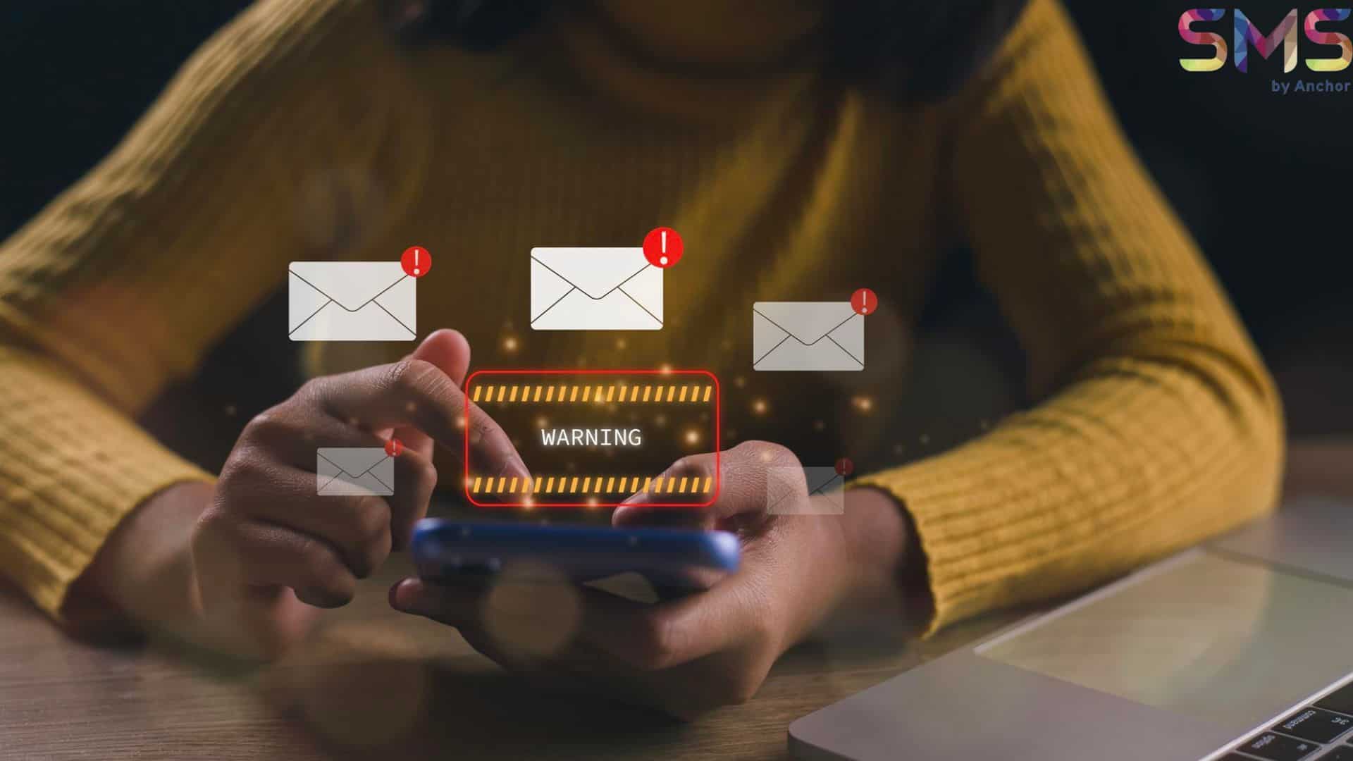 Woman integrating SMS API and testing on SMS but receiving warning