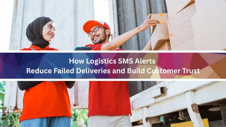 Dispatch team employees managing boxes packed on container trucks and arrange for logistics sms alerts