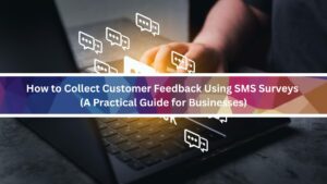business receiving customer feedback report using SMS surveys on desktop